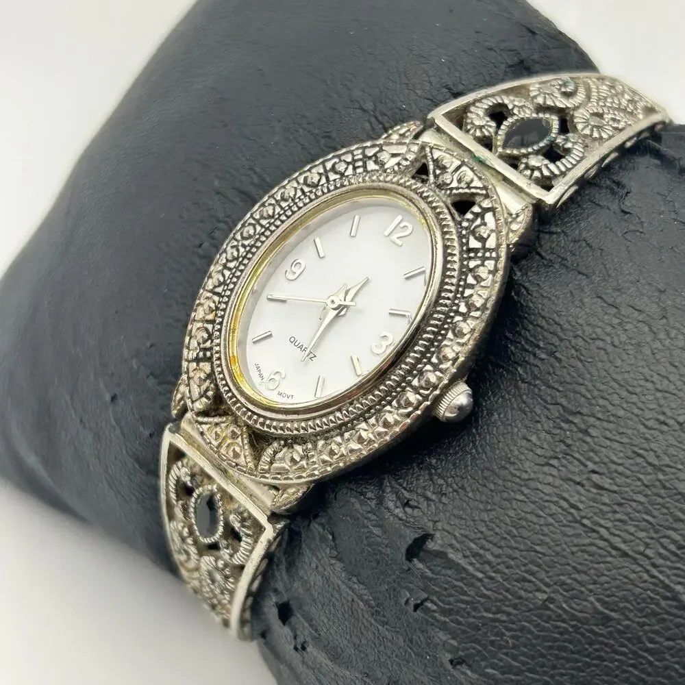 Vintage Style Silver-tone Fashion Watch Stretch Band Working New Battery